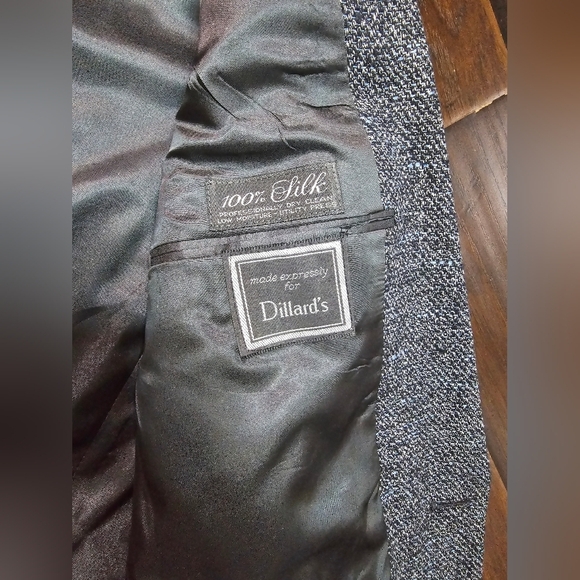 CHRISTIAN DIOR Monsieur Mens Jacket Silk Tweed Blue Grey 42L - Picture 7 of 12